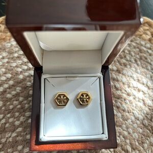 Tory Burch Gold Hexagon Earrings